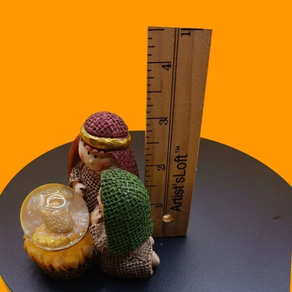 Nativity Scene Figurine With Snow Globe Accents